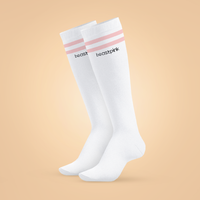 Чорапи High Socks White - BeastPink