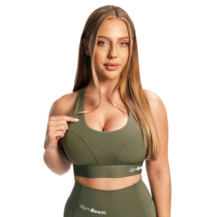 Спортно бюстие Olive Grey – GymBeam S
