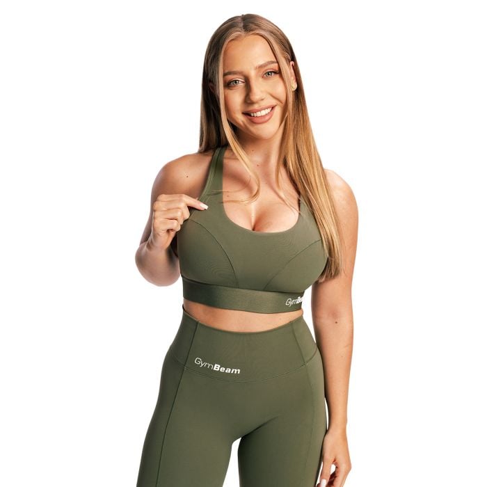 Спортно бюстие Olive Grey – GymBeam S