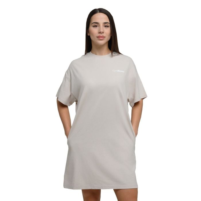 Дамска рокля-тениска Agile T-Shirt Dress Desert - GymBeam L