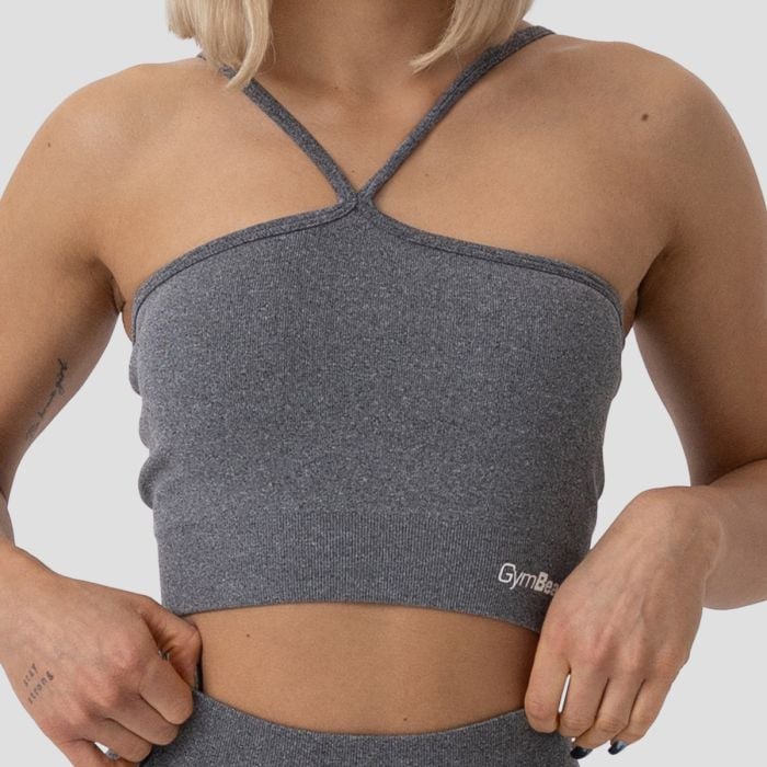 Спортен сутиен FLO Halter Bra Grey - GymBeam XL
