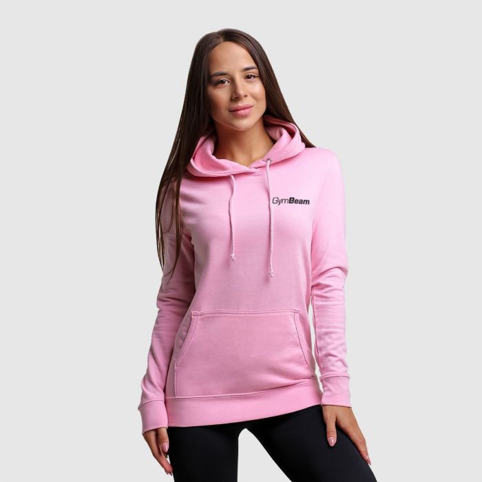 Дамски суичър PRO Baby pink - GymBeam S - pink - white
