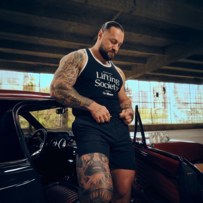 Мъжки потник Lifting Society Stringer Black - GymBeam M