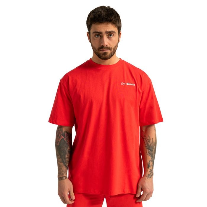 Тениска Oversized Limitless Hot Red  - GymBeam S
