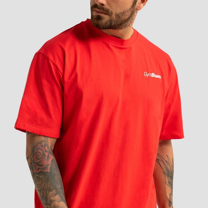Тениска Oversized Limitless Hot Red  - GymBeam S