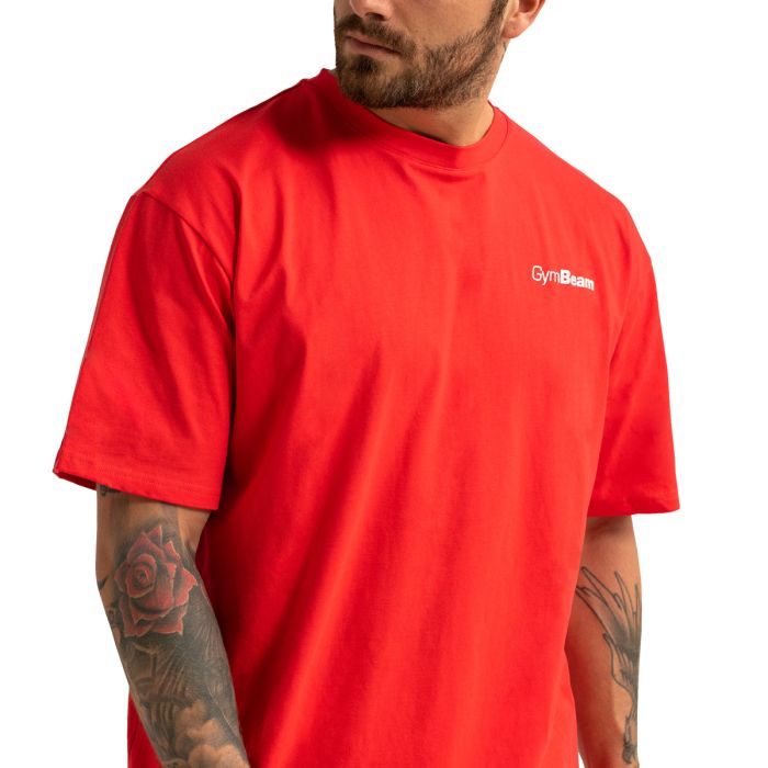 Тениска Oversized Limitless Hot Red  - GymBeam S