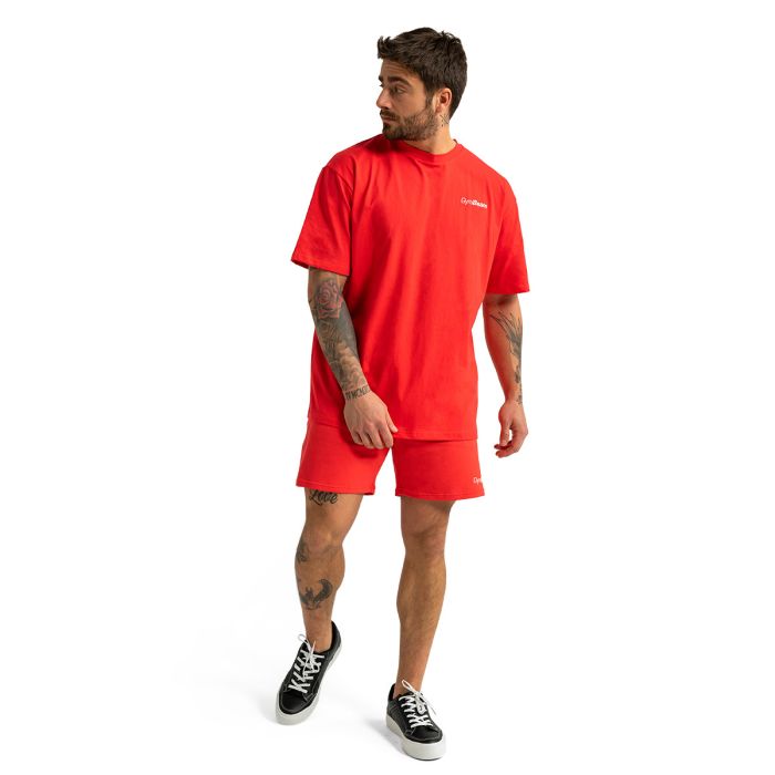 Тениска Oversized Limitless Hot Red  - GymBeam S