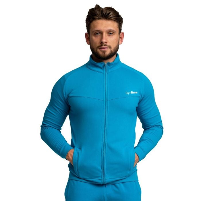 Мъжки суичър с цип Limitless Zip Up Aquamarine - GymBeam XL