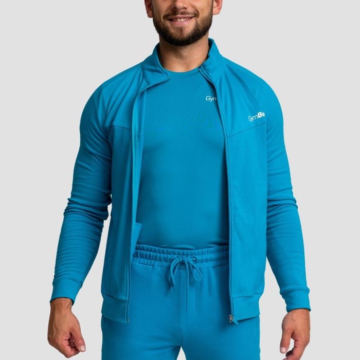 Мъжки суичър с цип Limitless Zip Up Aquamarine - GymBeam XL