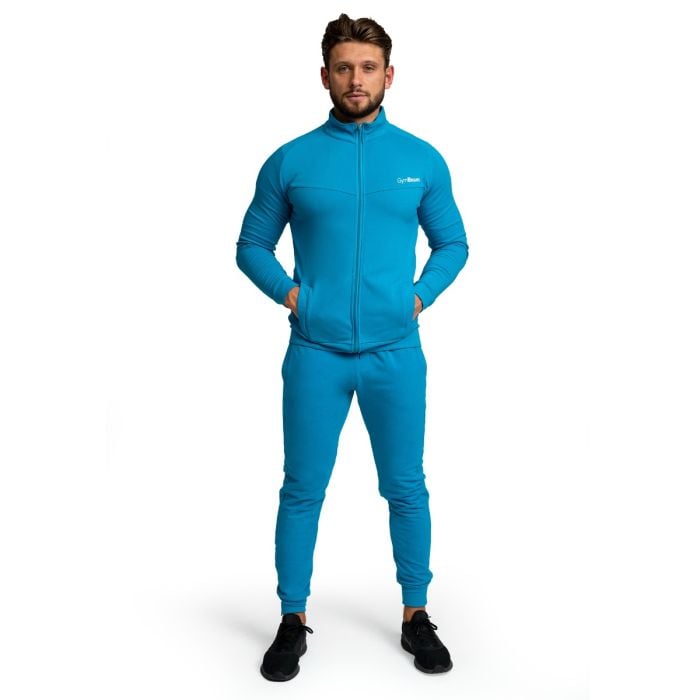 Мъжки суичър с цип Limitless Zip Up Aquamarine - GymBeam XL