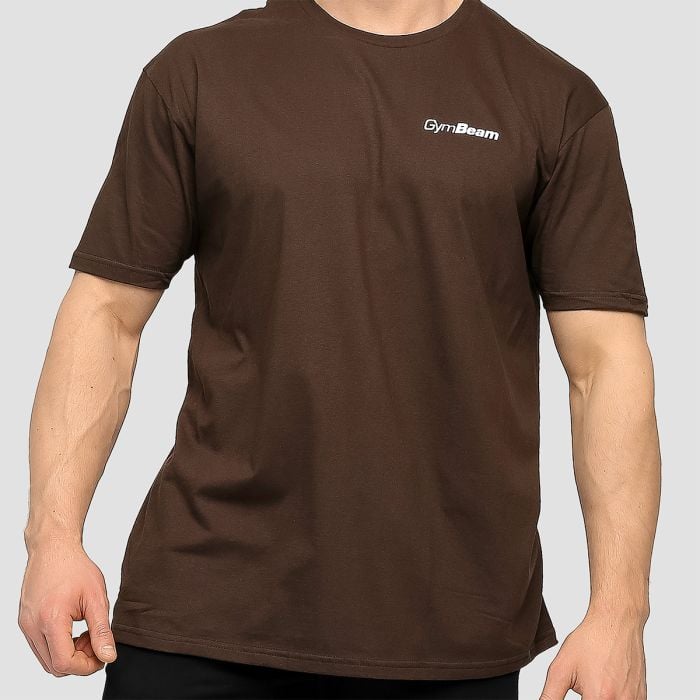 Мъжка тениска Basic Chocolate Brown - GymBeam M