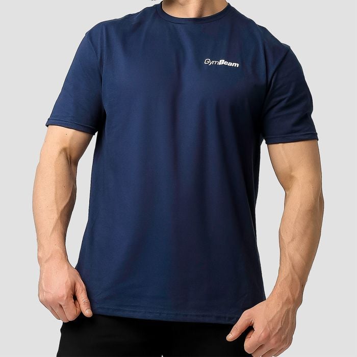 Мъжка тениска Basic Navy Blue - GymBeam L