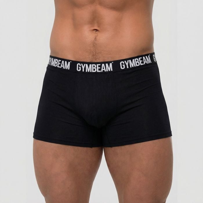 Мъжки боксерки FIT Trunks, 3 броя, черни - GymBeam XXXL