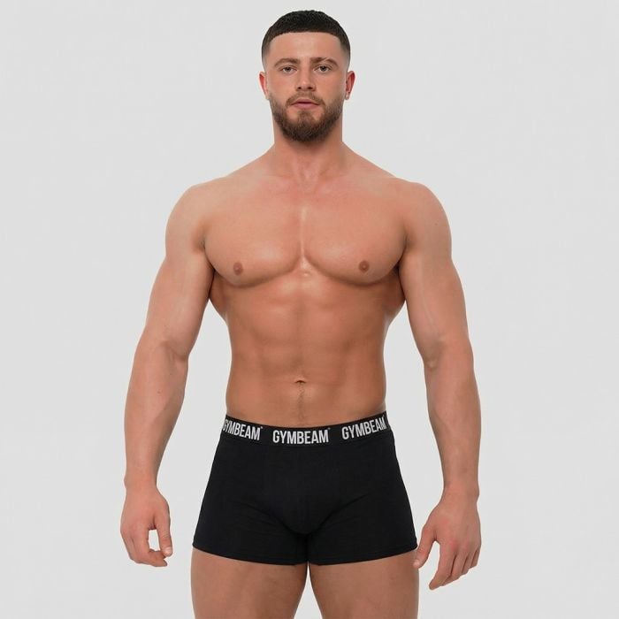 Мъжки боксерки FIT Trunks, 3 броя, черни - GymBeam XXXL