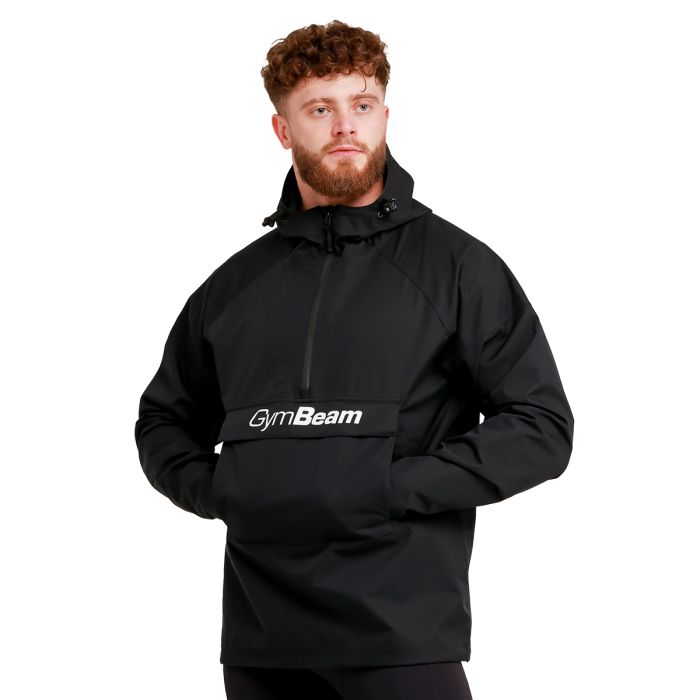 Мъжко яке за дъжд Smock Jacket Black - GymBeam L
