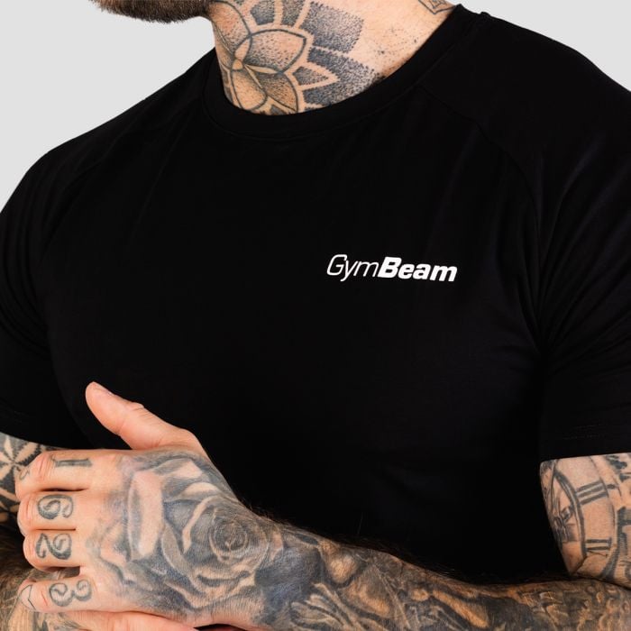 Тениска TRN Fitted Black - GymBeam XXXL