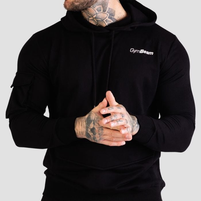 Мъжки суичър TRN Hoodie Black - GymBeam XXL