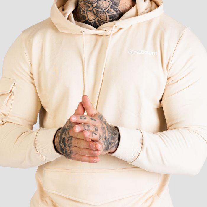 Мъжки суичър TRN Hoodie Sand - GymBeam XL