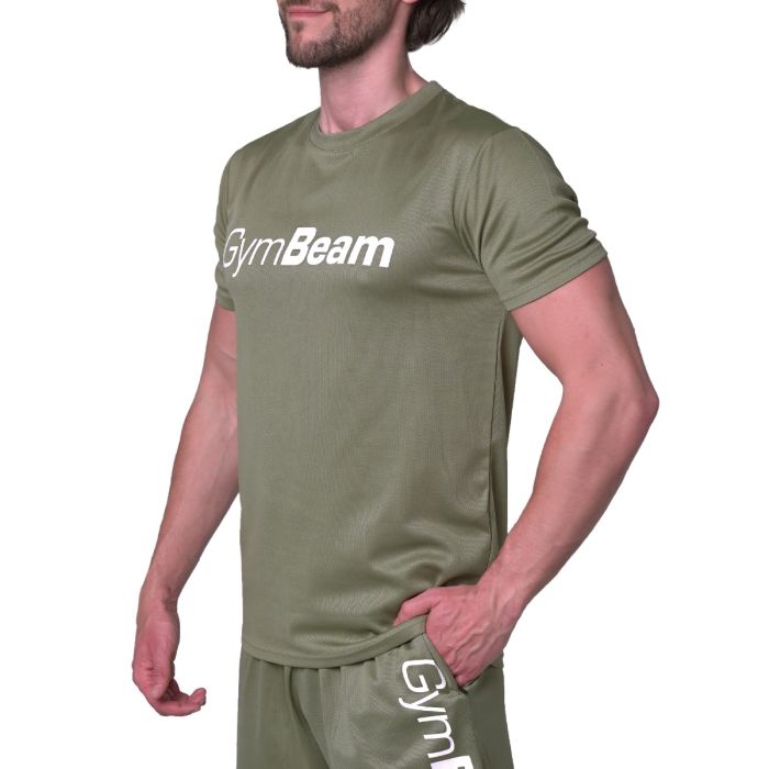 Мъжка тениска Mesh Essence Green - GymBeam S