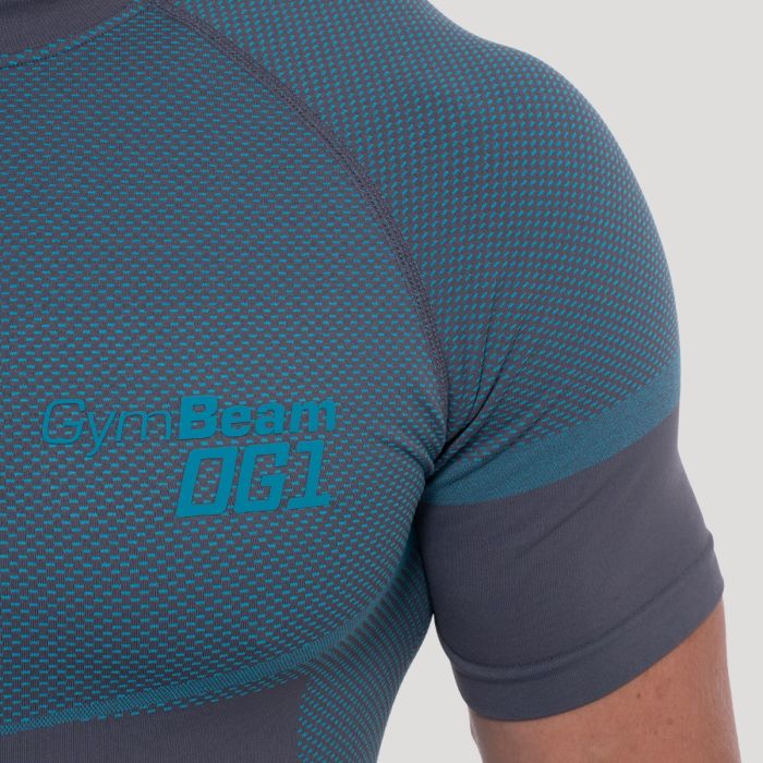 Безшевна тениска OG1 Grey/Blue - GymBeam M
