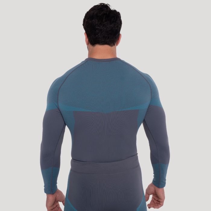 Безшевна блуза с дълъг ръкав OG1 Grey/Blue - GymBeam XXL