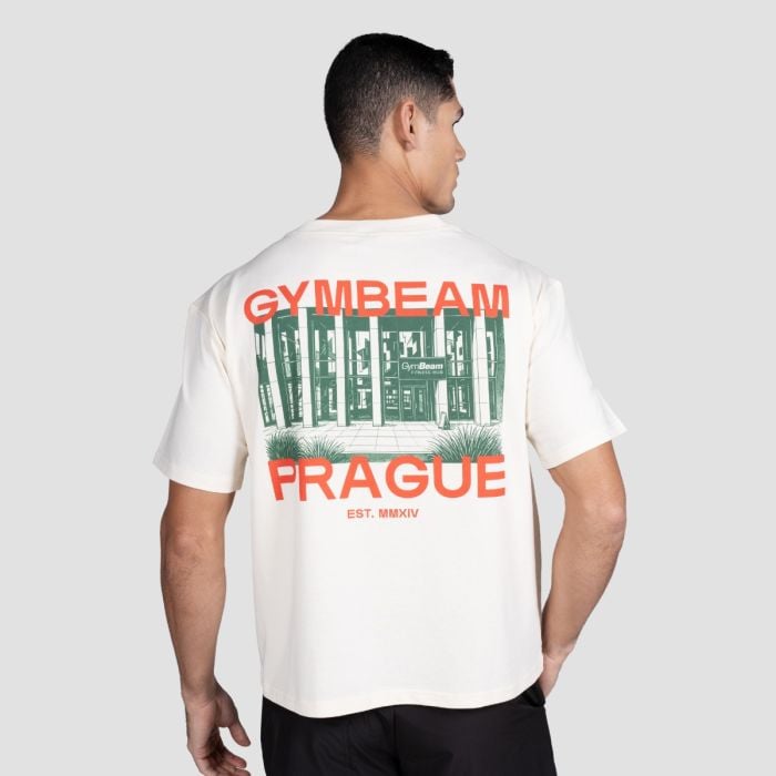 Тениска Prague Cream - GymBeam XXL