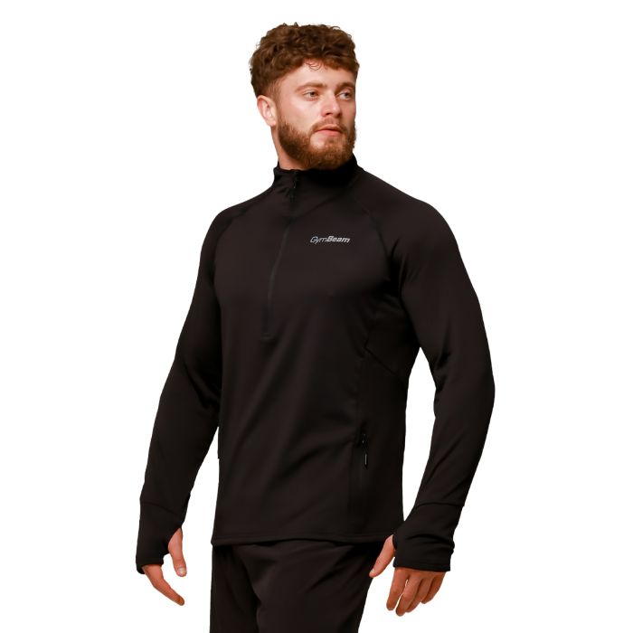 Pulse 1/2 Zip Running суичър Black - GymBeam L