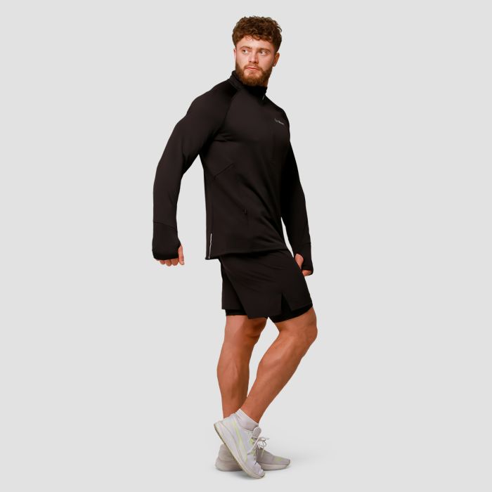Pulse 1/2 Zip Running суичър Black - GymBeam L
