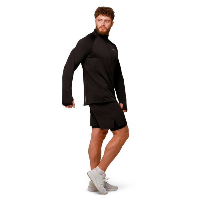 Pulse 1/2 Zip Running суичър Black - GymBeam L
