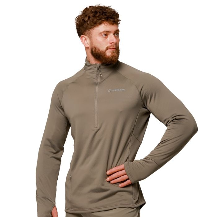 Pulse 1/2 Zip Running суитчър Vetiver - GymBeam XL