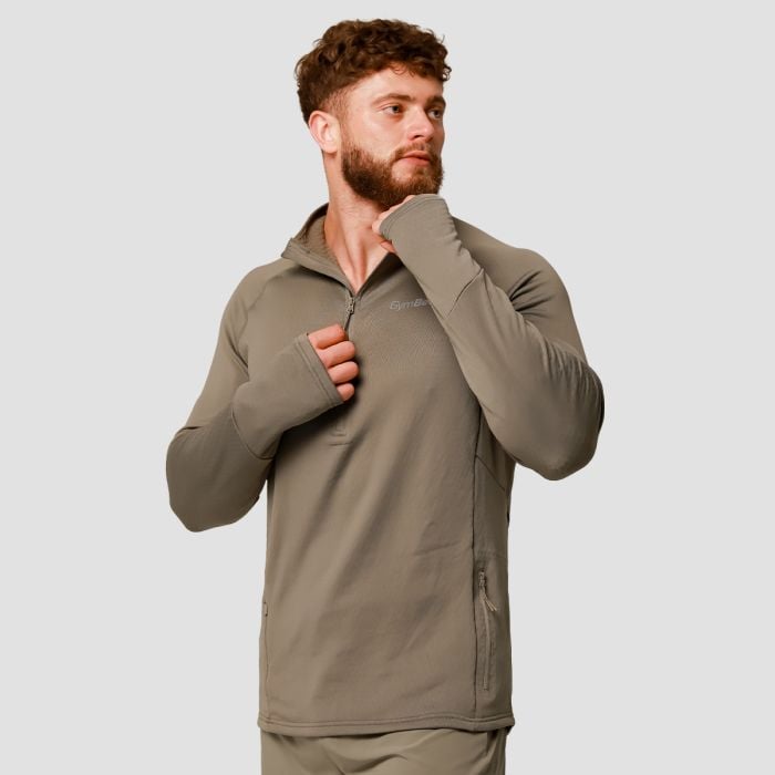 Pulse 1/2 Zip Running суитчър Vetiver - GymBeam XL