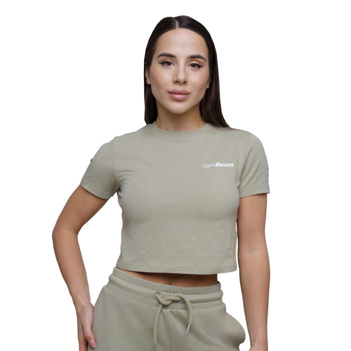 Дамска тениска Agile Cropped Sage - GymBeam L
