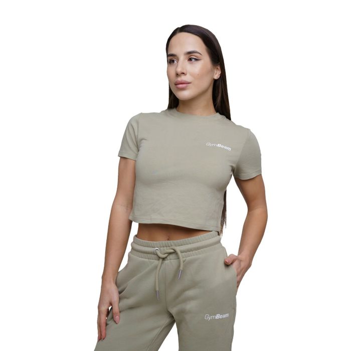 Дамска тениска Agile Cropped Sage - GymBeam L