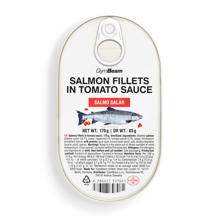 Филета от сьомга в доматен сос - GymBeam 170 g