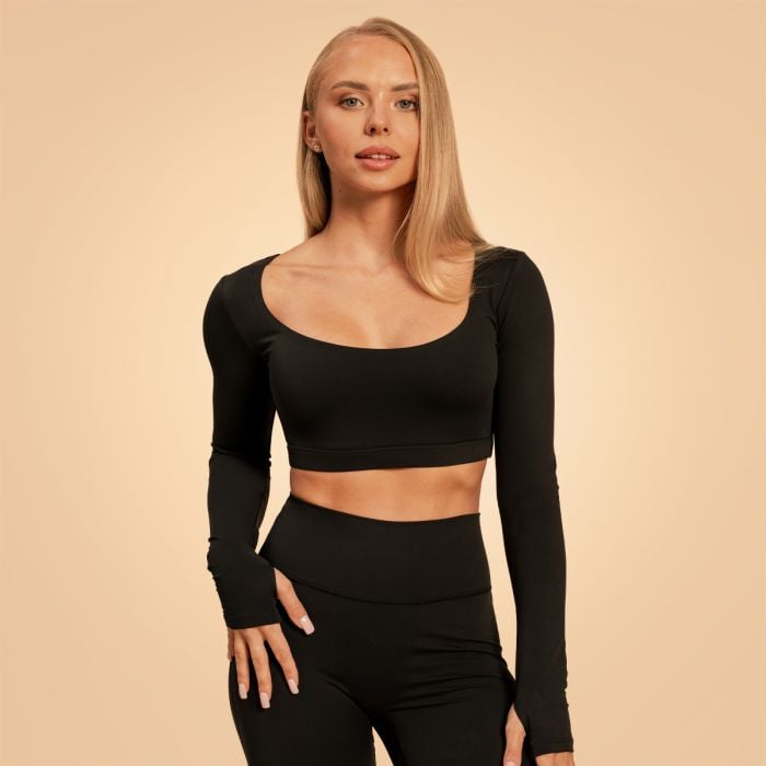 Дамски топ Sense Crop Top Black - BeastPink M