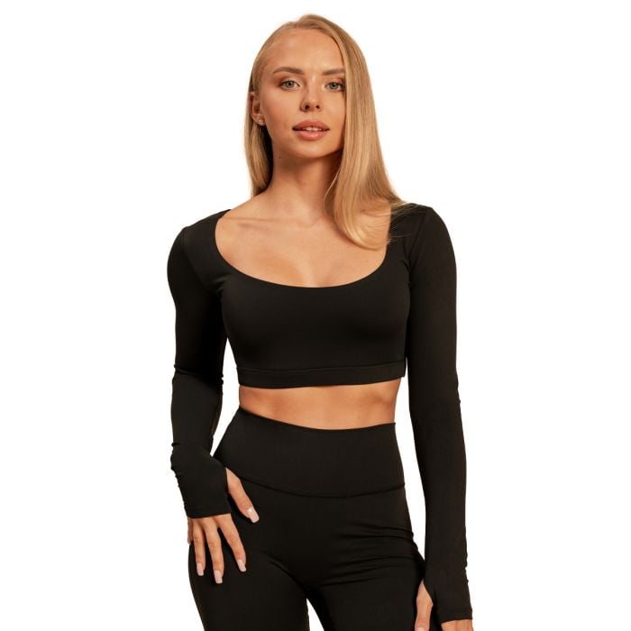 Дамски топ Sense Crop Top Black - BeastPink M