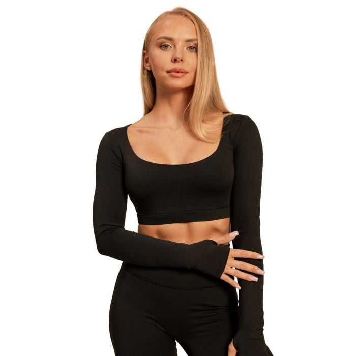 Дамски топ Sense Crop Top Black - BeastPink M