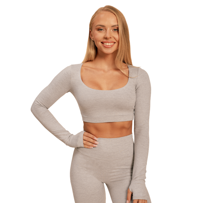 Дамски топ Sense Crop Top Grey - BeastPink M