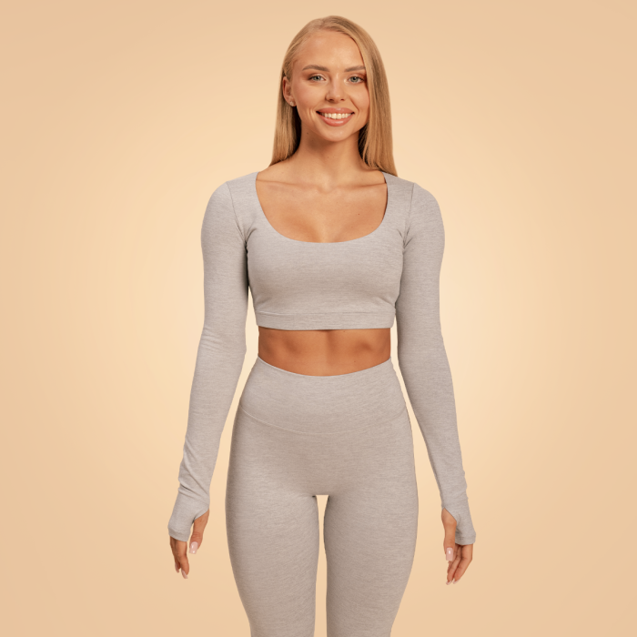 Дамски топ Sense Crop Top Grey - BeastPink M