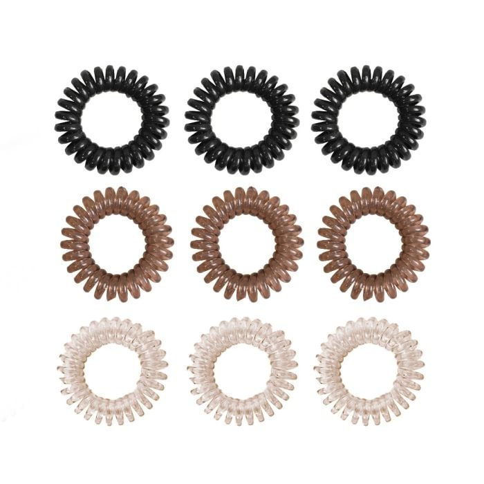 Комплект спираловидни ластици за коса - BeastPink черно