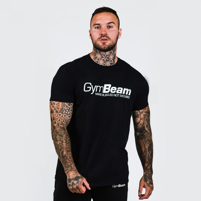 Тениска Make Muscles Black - GymBeam