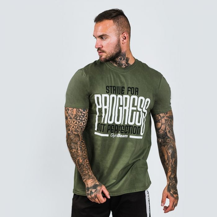 Тениска Progress Military Green - GymBeam