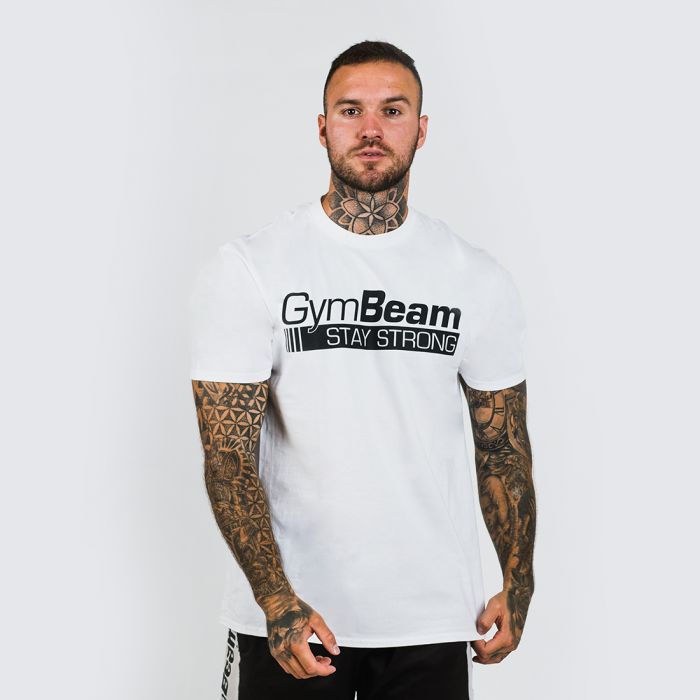 Тениска Stay Strong White - Gymbeam