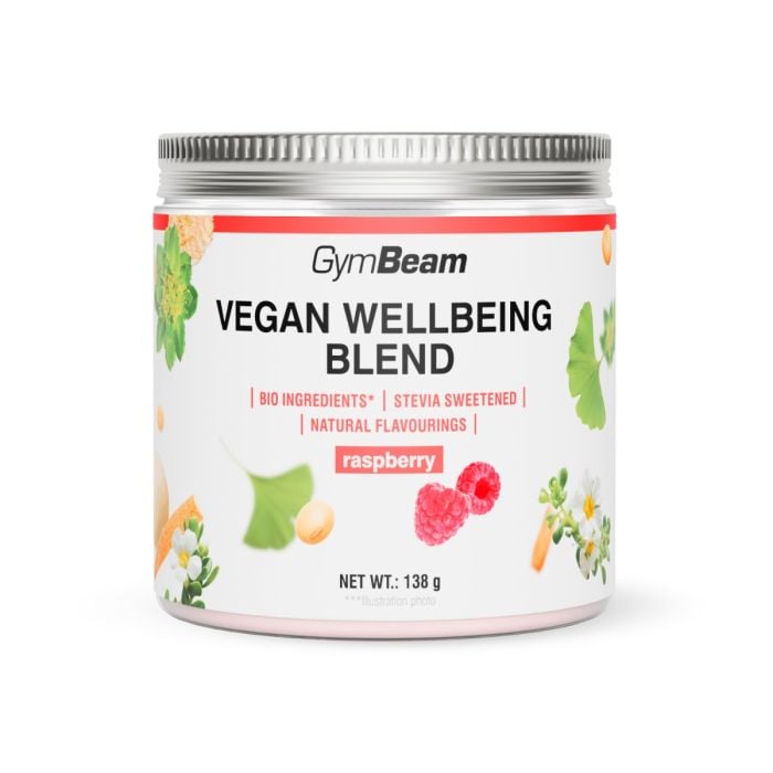 Vegan Wellbeing Blend - GymBeam 138 g - малина