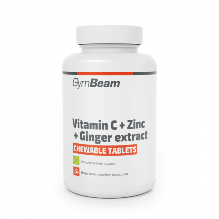 Дъвчащи таблетки Витамин C + Цинк + Джинджифил - GymBeam