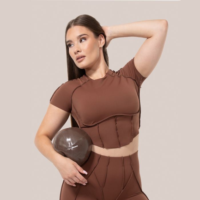 Dámské tričko Cropped Cosmo Brown - GymBeam M