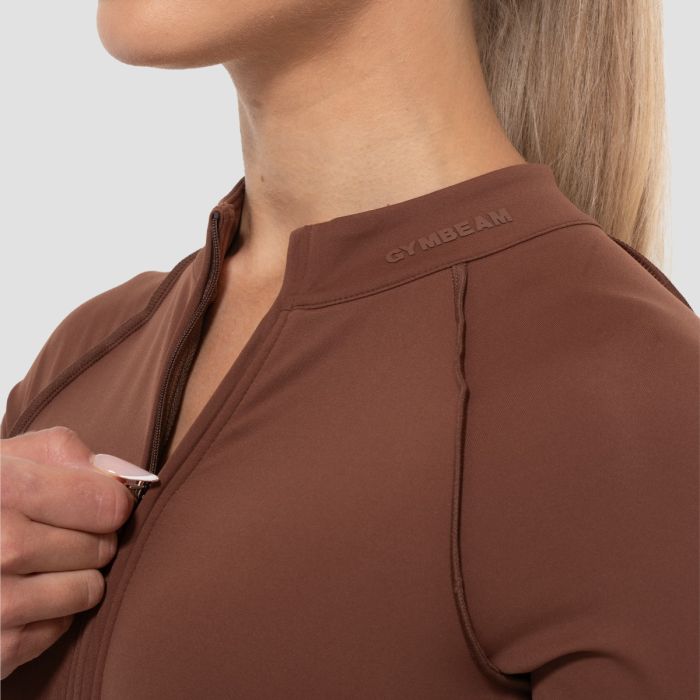 Дамски гащеризон Cosmo Zip-Up Brown- GymBeam XS