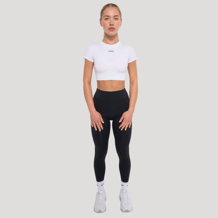 Дамски кроп топ Flow White - GymBeam M