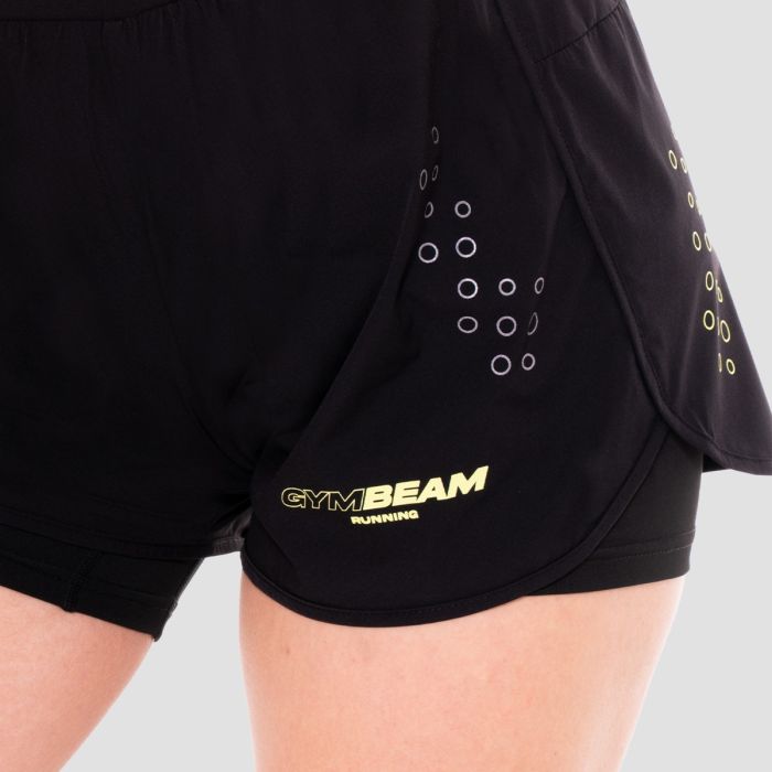 Women‘s Pace 2in1 Shorts Black - GymBeam XL