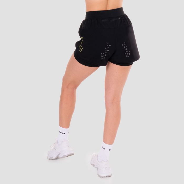 Women‘s Pace 2in1 Shorts Black - GymBeam XL